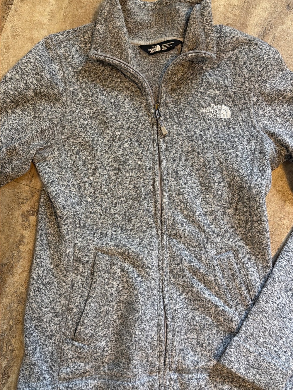 The North Face Women's Heather Gray Full-Zip Teddy Jacket